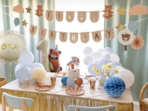 Talerzyki głowa misia 21x23cm 6szt TPP93 PartyDeco